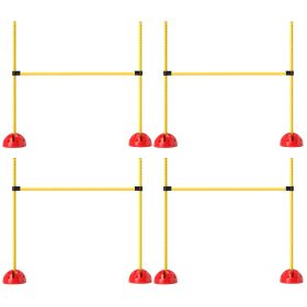 PawHut 5 Piece Dog Agility Course Backyard Set with 4 Height Adjustable Dog Agility Jumps, Carry Bag, Yellow